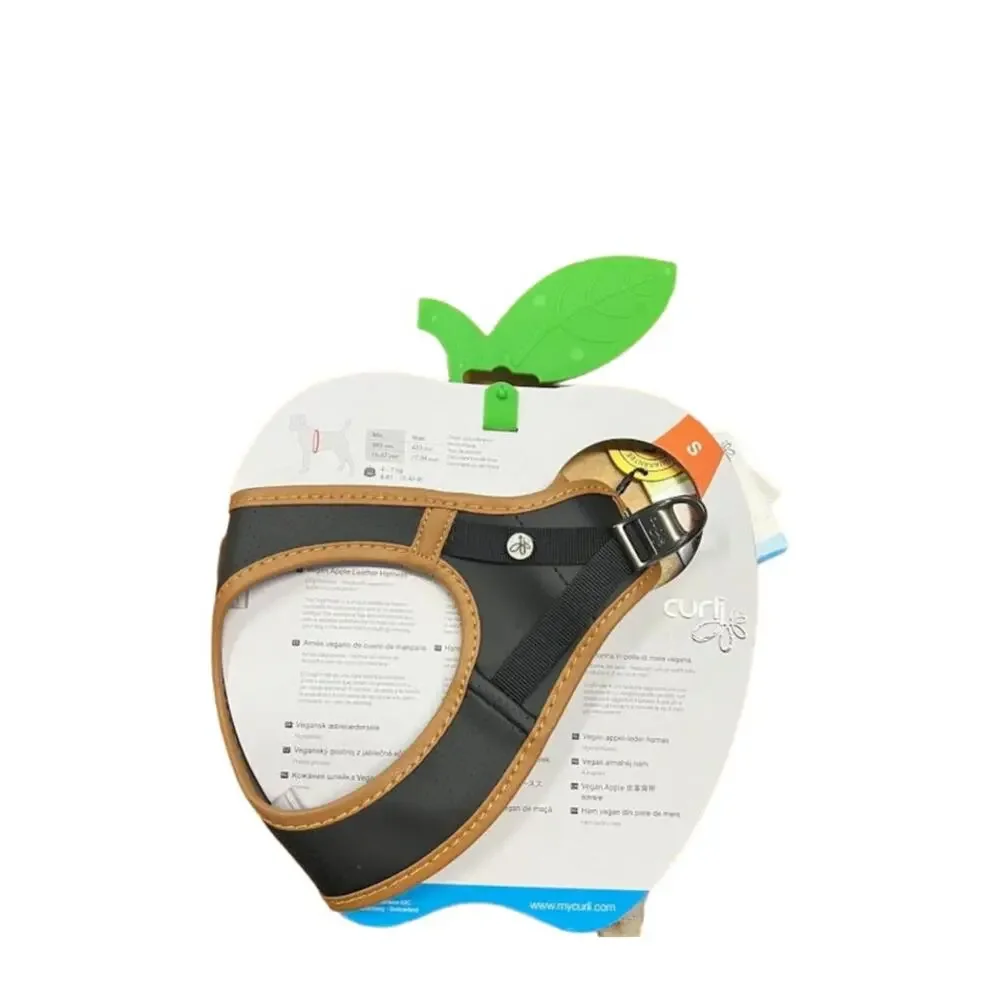 NEW! Curli Vegan Apple Leather Clasp Dog‎ Harness BLACK SMALL